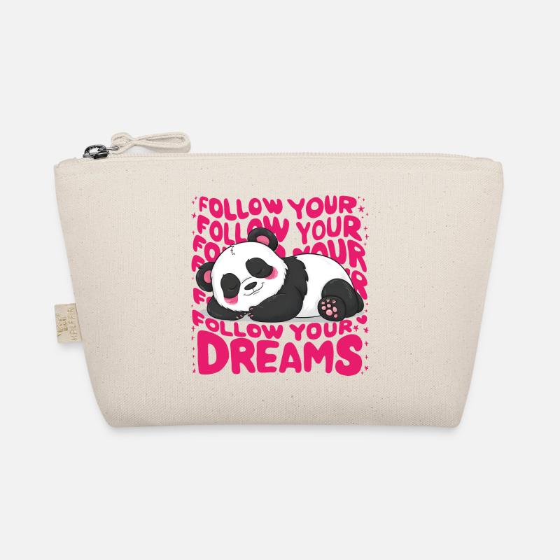 Panda - Follow your dreams - Bio-Täschchen - Natur