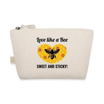 Honeybee Beekeeper Beekeeping Love Heart Valentine - Organic Pouch - nature - Front