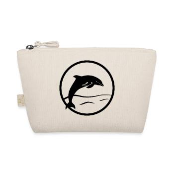 Jumping dolphin in the sea in a stamp look - Organic Pouch - nature - Front