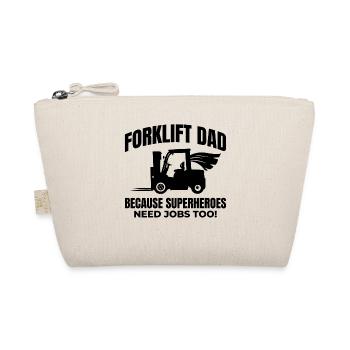 Forklift Dad Heavy Equipment Driver Funny - Organic Pouch - nature - Front