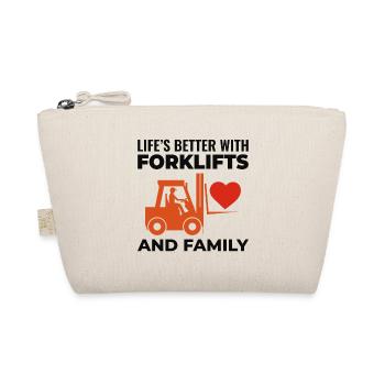 Forklift Operator Heavy Equipment Driver Family - Organic Pouch - nature - Front