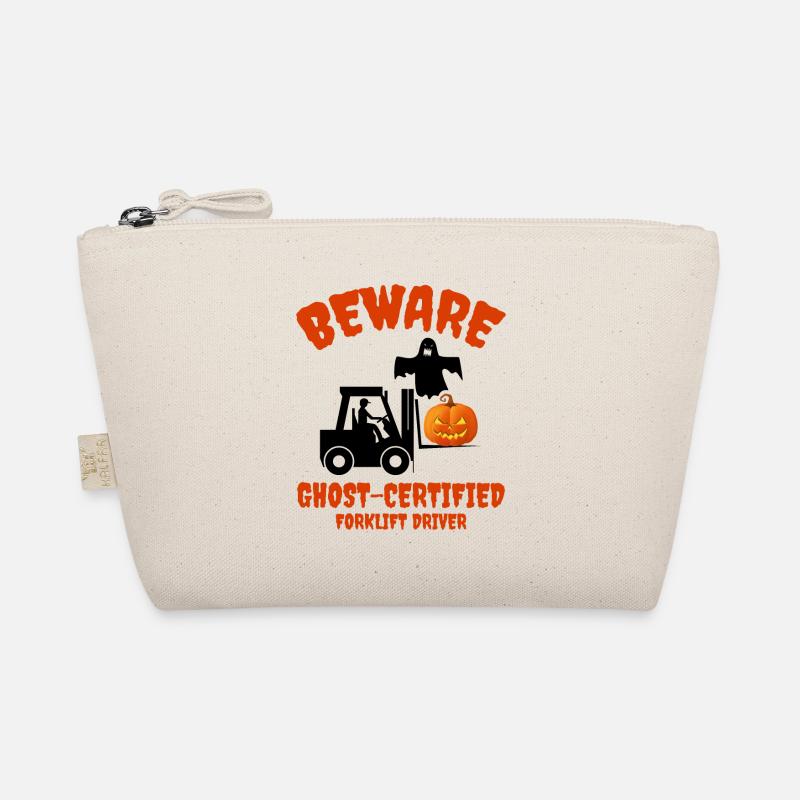 Halloween Ghost Forklift Operator Heavy Equipment Organic Pouch