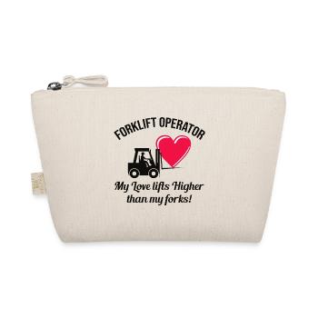 Forklift Operator Driver Valentine’s Day Funny - Organic Pouch - nature - Front