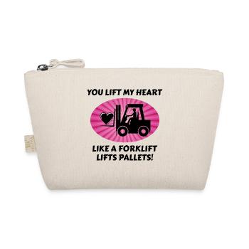 Forklift Operator Driver Valentine’s Day Funny - Organic Pouch - nature - Front