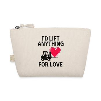 Forklift Operator Driver Valentine’s Day Funny - Organic Pouch - nature - Front