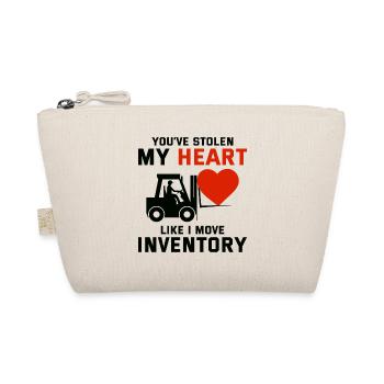 Forklift Operator Driver Valentine’s Day Funny - Organic Pouch - nature - Front