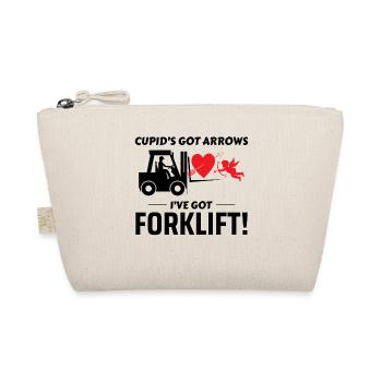 Forklift Operator Driver Valentine’s Day Funny - Organic Pouch - nature - Front
