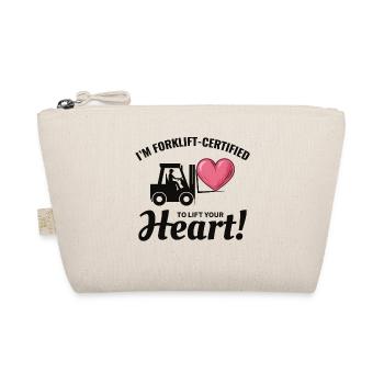 Forklift Operator Driver Valentine’s Day Funny - Organic Pouch - nature - Front
