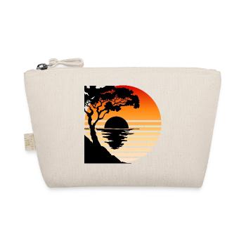 Minimalist Sunset Silhouette – Tranquil Nature Art - Organic Pouch - nature - Front