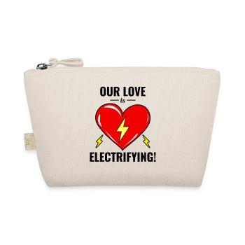 Elektriker Valentine: Unsere Liebe ist elektrisierend - Bio-Täschchen - Natur - Vorne