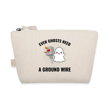 Electrician Halloween Ghost Ground Wire Fun - Organic Pouch - nature - Front