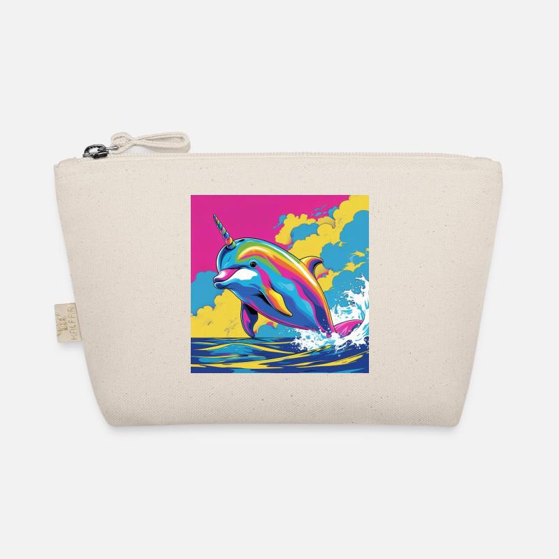 Pop Art Regenbogen Einhorn Delfin Bio-Täschchen