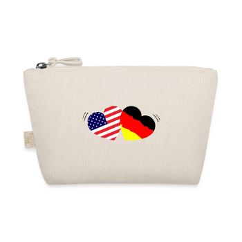 Freunde USA Deutschland Herzen Geschenkidee - Bio-Täschchen - Natur - Vorne