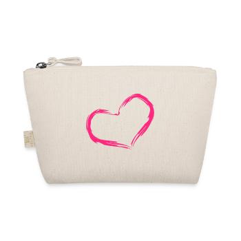 Herz Rosa Geschenk Liebe - Bio-Täschchen - Natur - Vorne