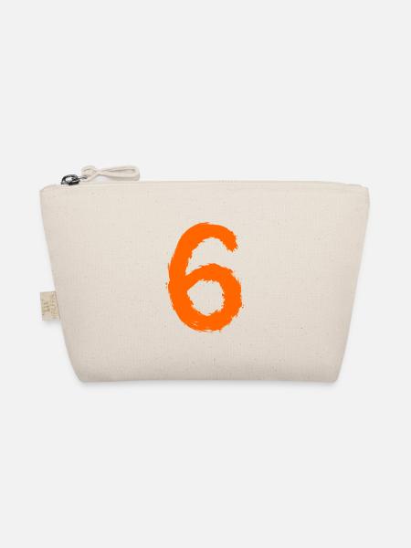 Zahl 6 Nummer Sechs 6. Geburtstag Geschenk - Bio-Täschchen - Natur