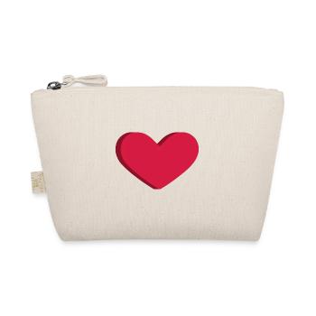 Herz in 3D Liebe Romantisch Geschenk - Bio-Täschchen - Natur - Vorne