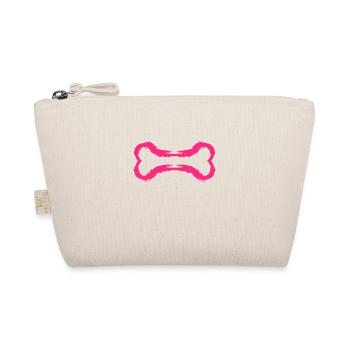 Dog icon bone brush pink - Organic Pouch - nature - Front