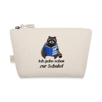 Leseratte Waschbär - Ich gehe schon zur Schule - Bio-Täschchen - Natur - Vorne