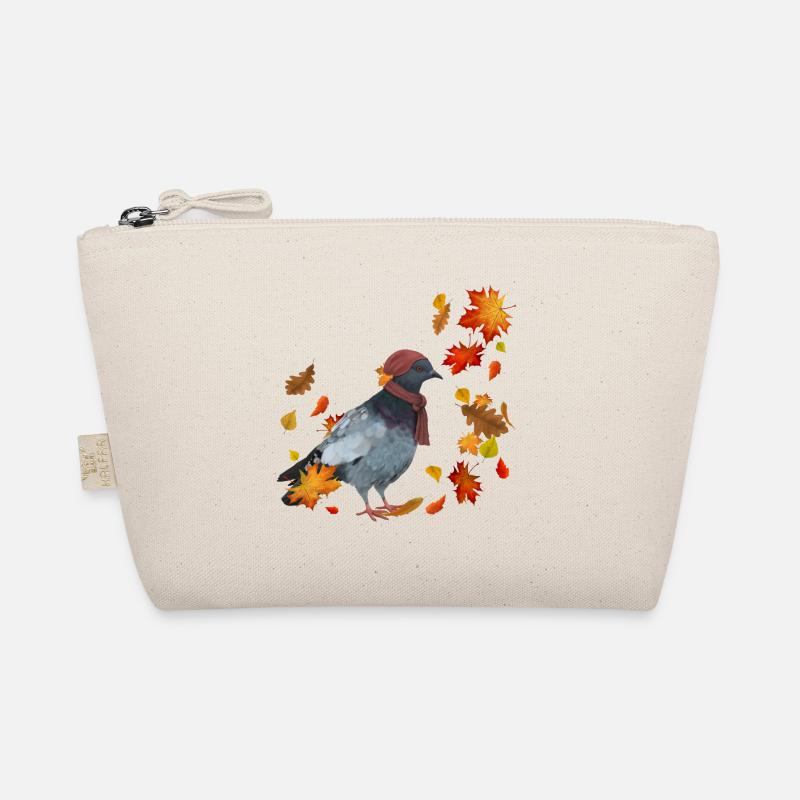 Taube im Herbst mit Blättern Bio-Täschchen