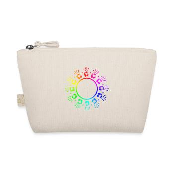 colorful Haende in a circle in rainbow - Organic Pouch - nature - Front