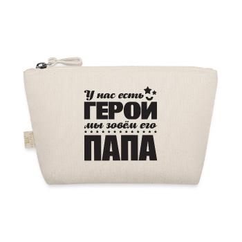 Held Papa Vater Design auf Russisch für Russen - Bio-Täschchen - Natur - Vorne