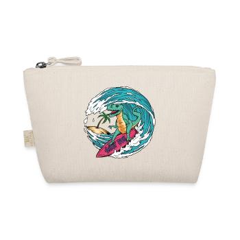 Surfing T-Rex - Organic Pouch - nature - Front