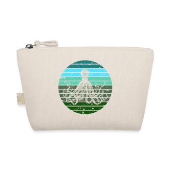 Green Blue Octopus Retro Artwork Sunrise - Organic Pouch - nature - Front