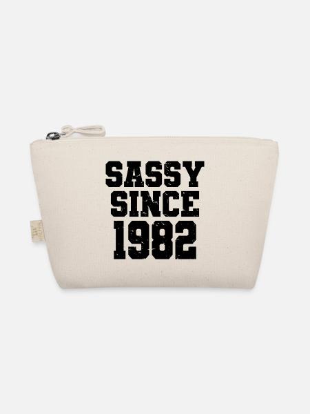 Sassy Since 1982 Funny 40th Birthday Men & Women - Organic Pouch - nature - Front