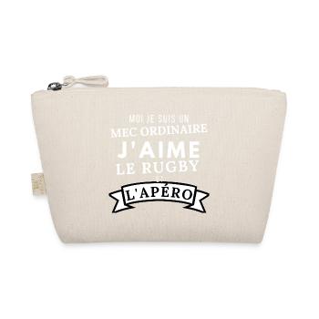 Mec ordinaire j'aime le rugby et l'apéro - Trousse biologique - nature - Devant