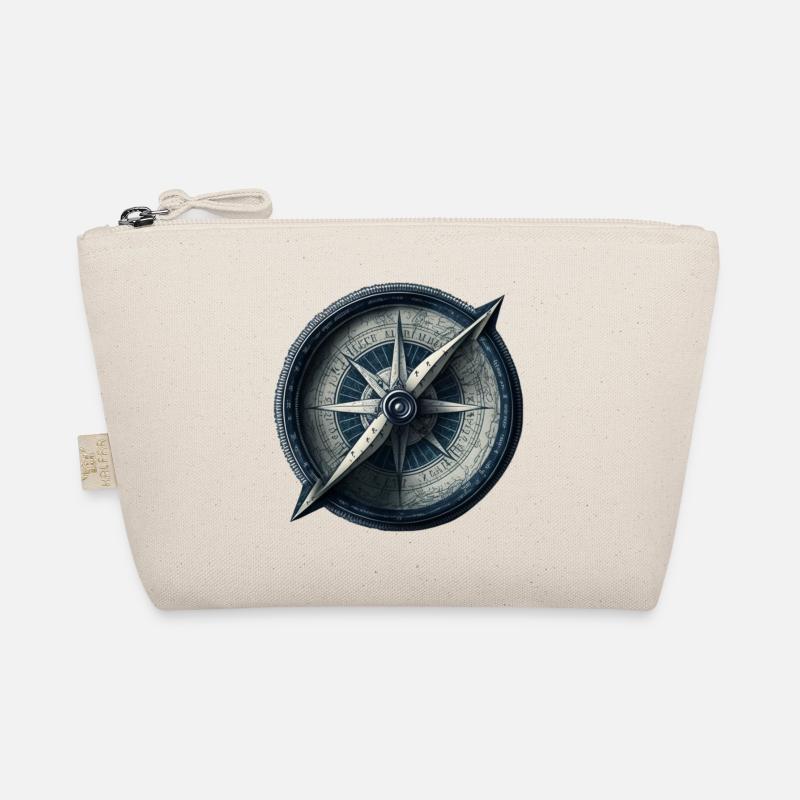 beautiful, nautical compass for sailing Organic Pouch