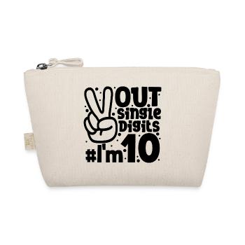 Peace Out Single Digits Ich bin 10 Jahre alt Geburtstag - Bio-Täschchen - Natur - Vorne