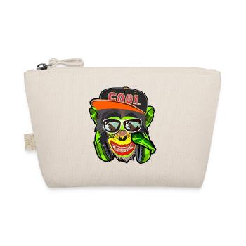 Coole Affe mit Brillen, Musik, Zocker, Pokerface - Bio-Täschchen - Natur - Vorne