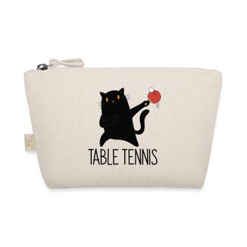 Table Tennis Katze Pingpong Black Cat Outfit - Organic Pouch - nature - Front