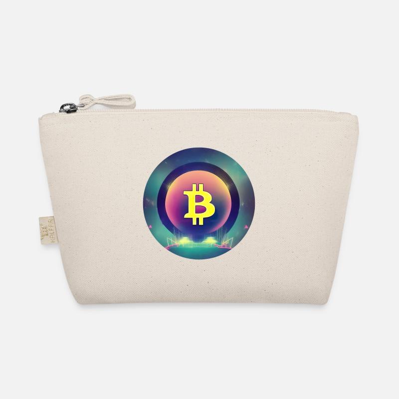 Bitcoin Logo im Synthetische Wave Stil - Bio-Täschchen - Natur