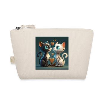 Cartoon Kitten mit Herz - Bio-Täschchen - Natur - Vorne