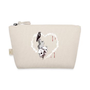 Corneille sur Tombstone Cross Skull Thorns Heart Gothic - Trousse biologique - nature - Devant