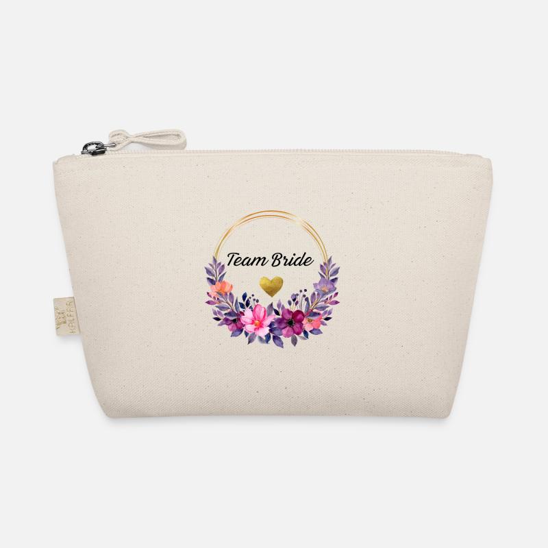 Junggesellinnenabschied Team Bride Blumenkranz - Bio-Täschchen - Natur