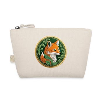 Fancy coin a green fox with orange - Organic Pouch - nature - Front