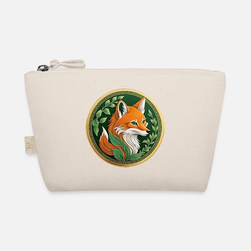 Fancy coin a green fox with orange Organic Pouch
