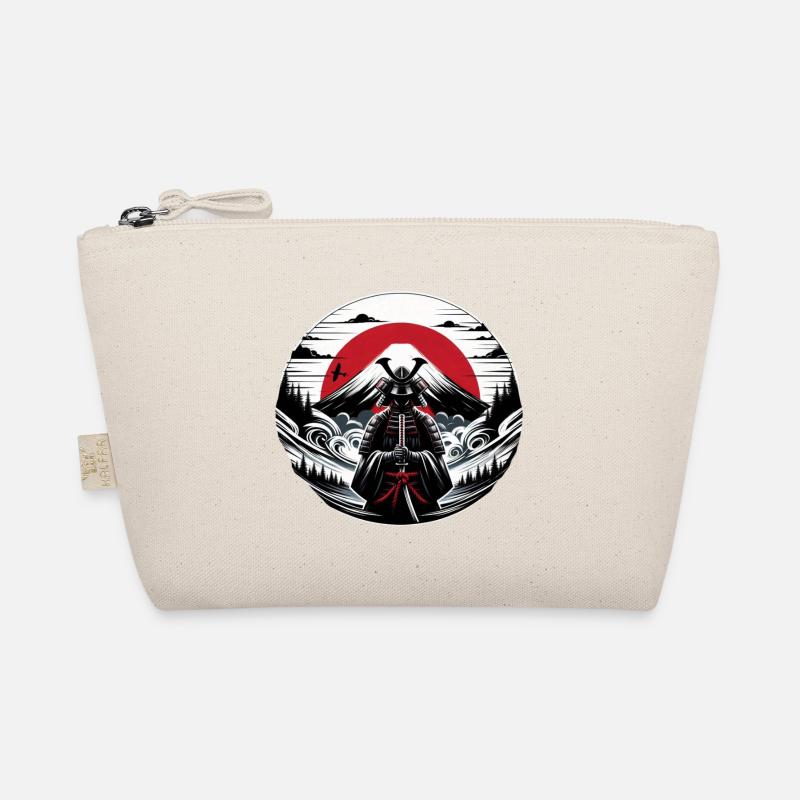 Shadow Warrior in front of fuji and red sun Organic Pouch