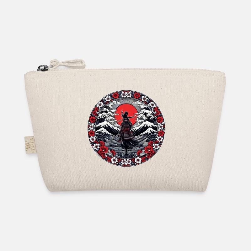 Ombre Samurai Mädchen Kirschblüte Bio-Täschchen