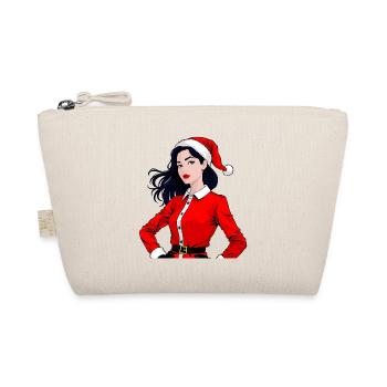 weihnachtsfrau Weihnachten female mrs. santa clara - Bio-Täschchen - Natur - Vorne