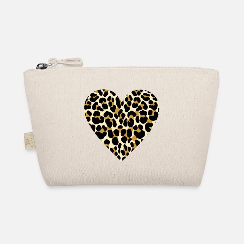 Heart with leopard print Organic Pouch