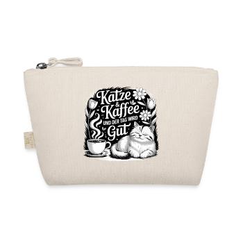 Katze und Kaffee ist alles was ich brauche - Bio-Täschchen - Natur - Vorne