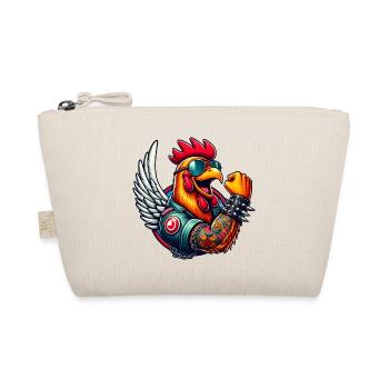 Tough rooster with tattoos and sunglasses - Organic Pouch - nature - Front