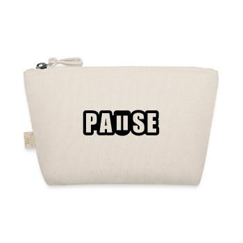 Pause - Unterbrechung - Pausenknopf - Bio-Täschchen - Natur - Vorne
