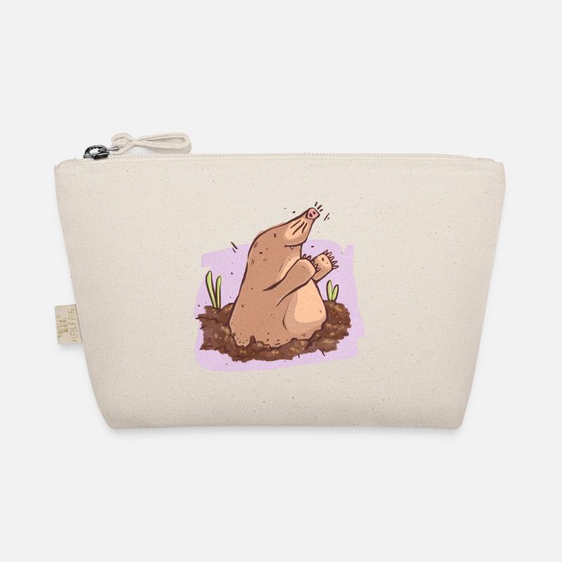 Mole in der Erde - Bio-Täschchen - Natur