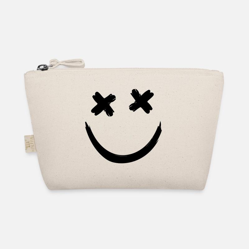 Dead Face Minimal Smile - Bio-Täschchen - Natur