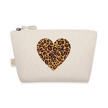 Leopard Print Heart Leopard Skin Pattern For Women - Organic Pouch - nature - Front