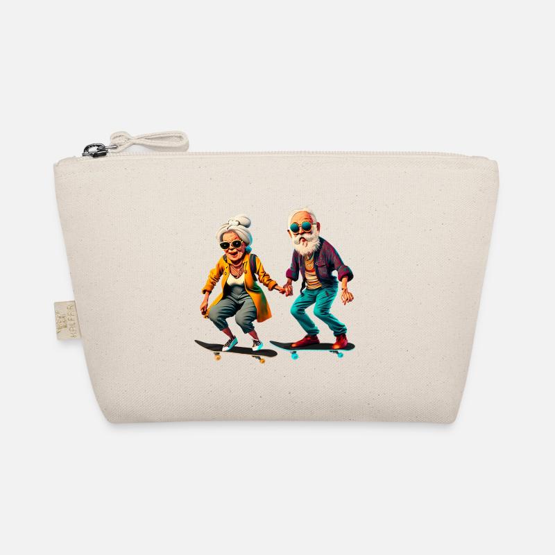 Cooles altes Pärchen Skater Hipster - Bio-Täschchen - Natur